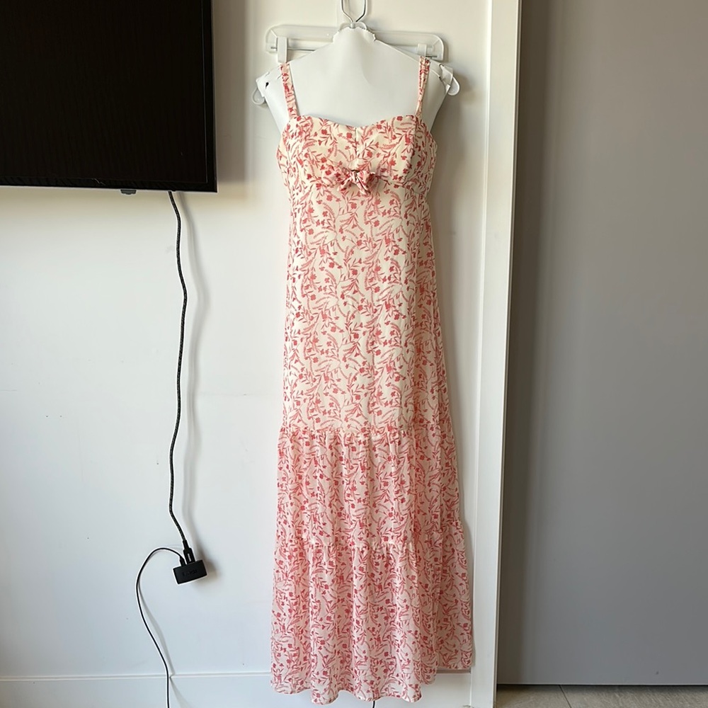 As U Wish Pink Tiered Maxi Sundress